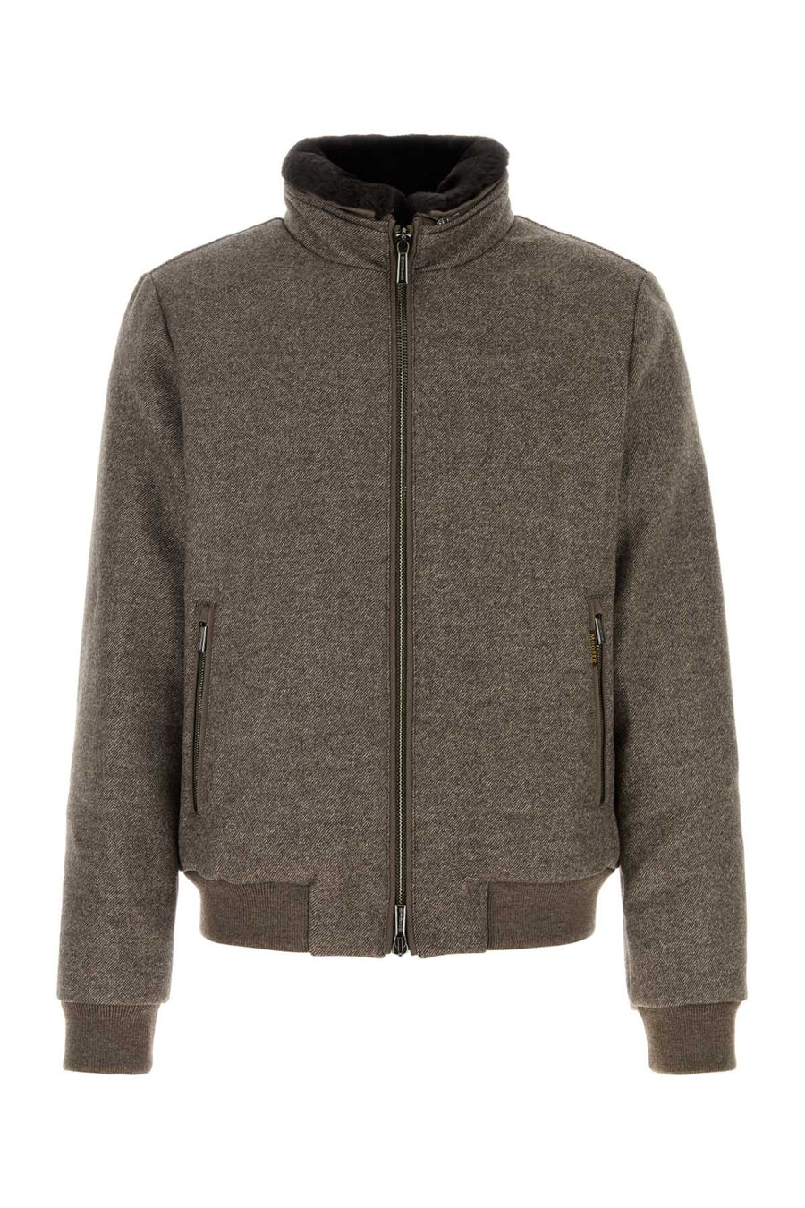 Moorer Exterior: 100% Virgin wool bomber jacket in taupe