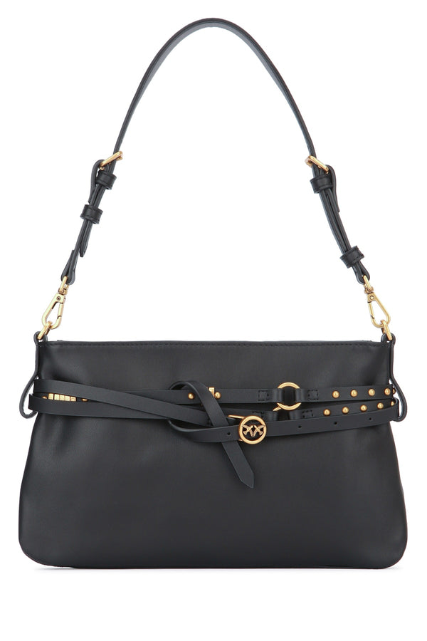 Pinko Vitello Vitello Morbido Leather shoulder bag in black