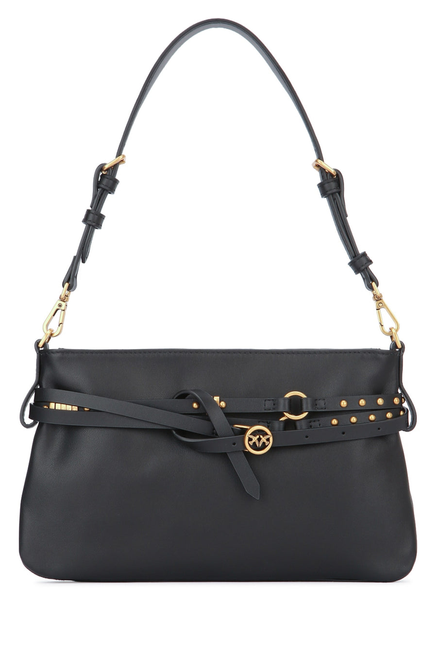Pinko Vitello Vitello Morbido Leather shoulder bag in black