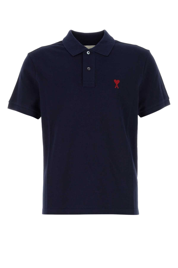 AMI Paris 100% Cotton polo in navy