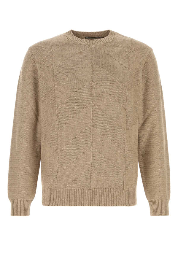 Canali Manica 85% Cotton sweater in beige