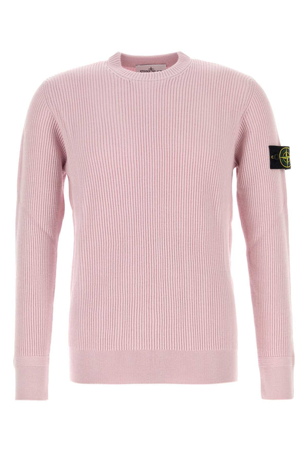Stone Island Neck 100% Virgin wool sweater in pink