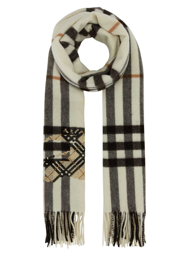 Burberry Chck 100% Cashmere scarf in white