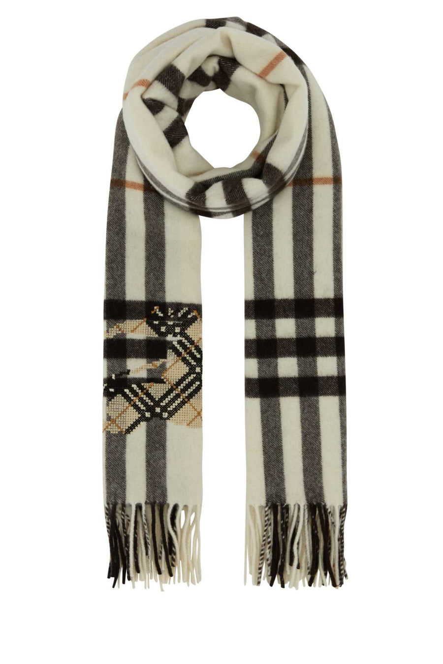 Burberry Chck 100% Cashmere scarf in white