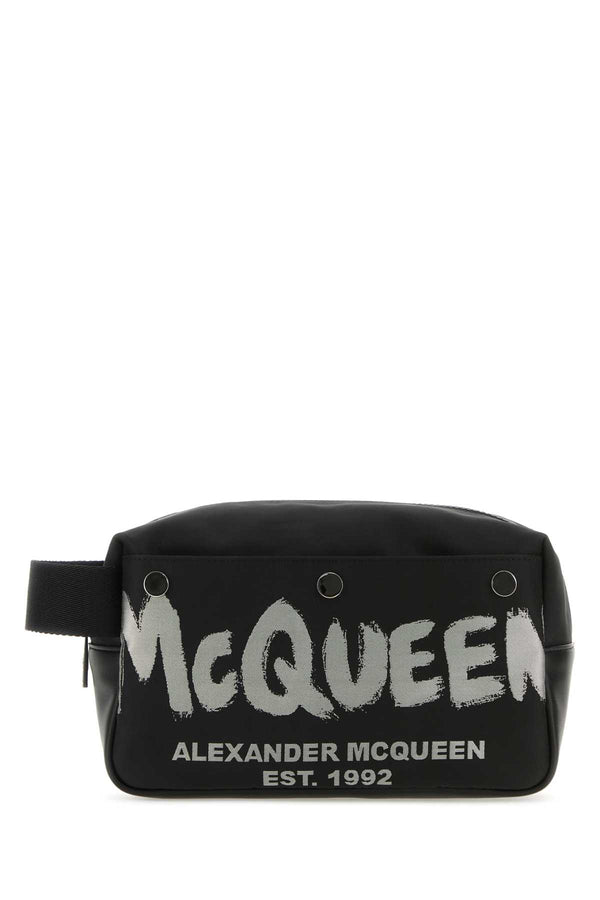 Alexander McQueen Exterior: 100% Fabric; Lining: 100% Fabric; Finishing: Silver metal beauty case in black