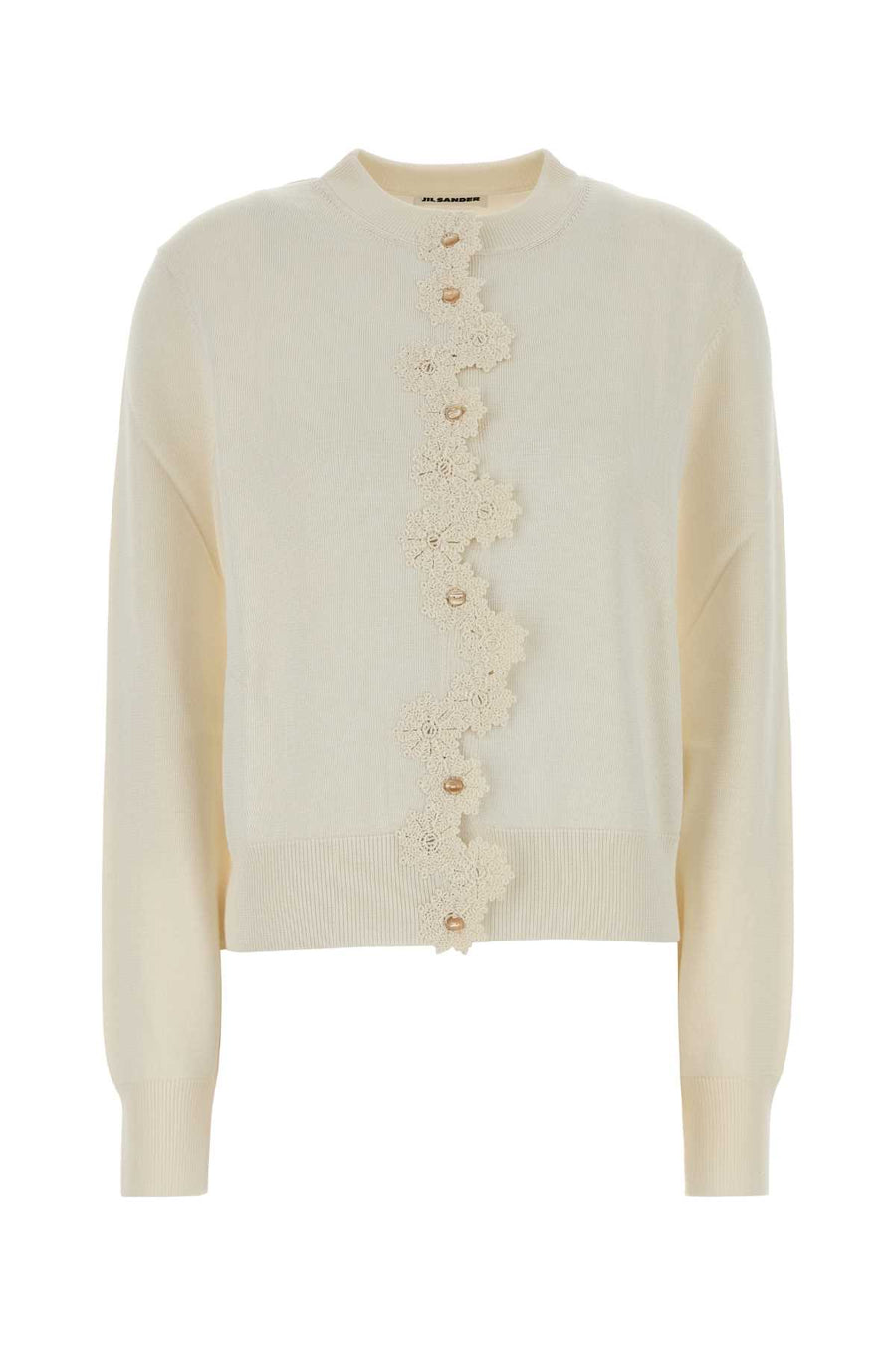Jil Sander Cardigan Exterior: 63% Viscose 33% Cotton 3% Nylon 1% Elastane cardigan in white