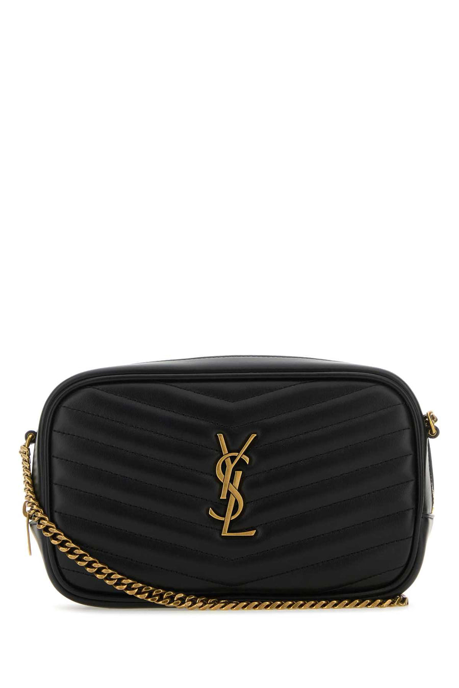 Saint Laurent Mono Exterior: 100% Calf; Lining: 100% Leather; Finishing: Golden metal crossbody bag in black