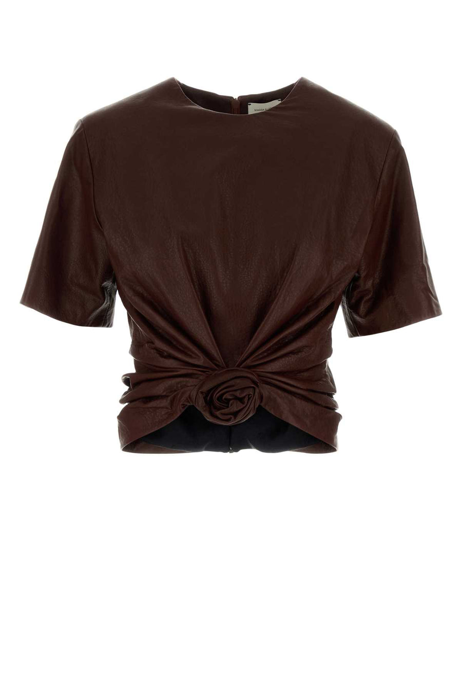 Magda Butrym Leather Exterior: 100% Ovine leather; Lining: 100% Viscose blouse in brown