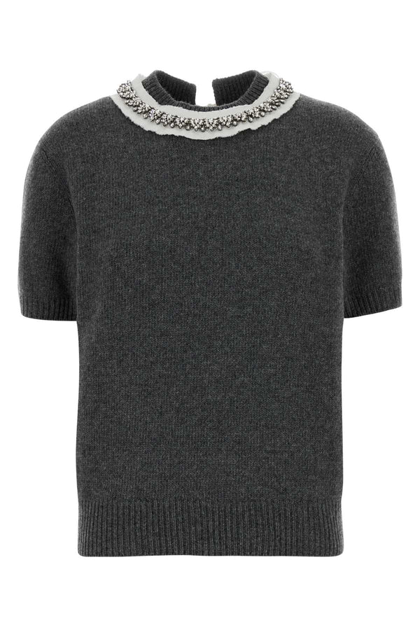 Dark Grey Wool Blend Sweater Ardesia Maglieria