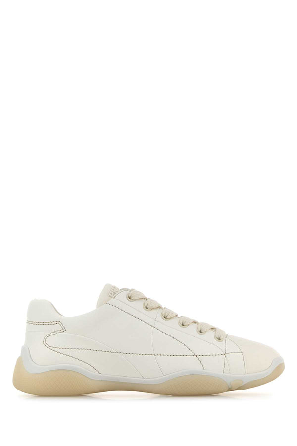 Prada 100% Agnello (Lamb leather) sneaker in white