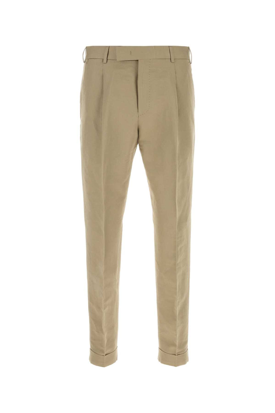 Pt Torino 54% Linen 46% Cotton trousers in beige