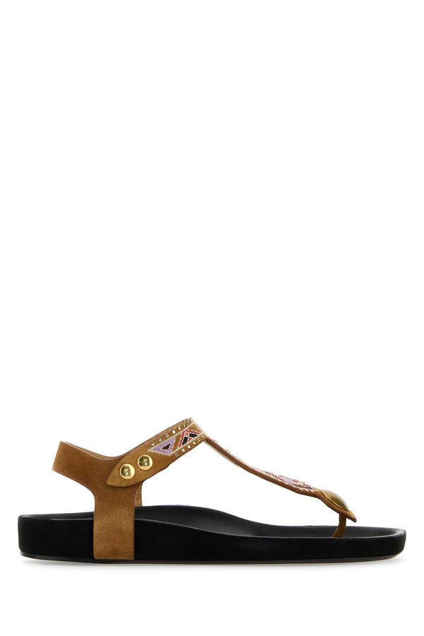 Isabel Marant Exterior: 100% Suede; Interior: 100% Leather; Sole: Leather sandals in cognac