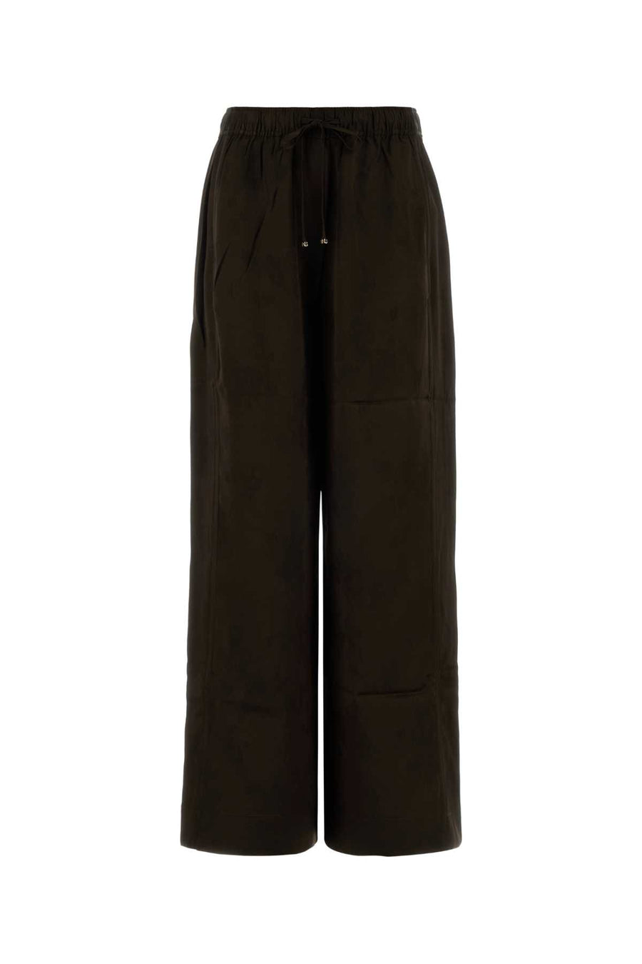 Ganni Satin 75% Acetate trousers in brown