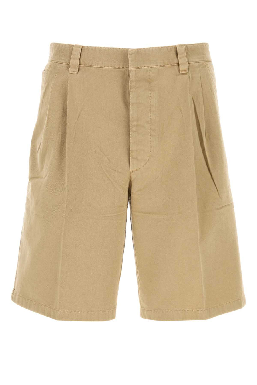 Prada 100% Cotton bermuda shorts in beige