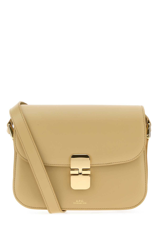 A.P.C. Grace Exterior: 100% Bovine leather crossbody bag in beige