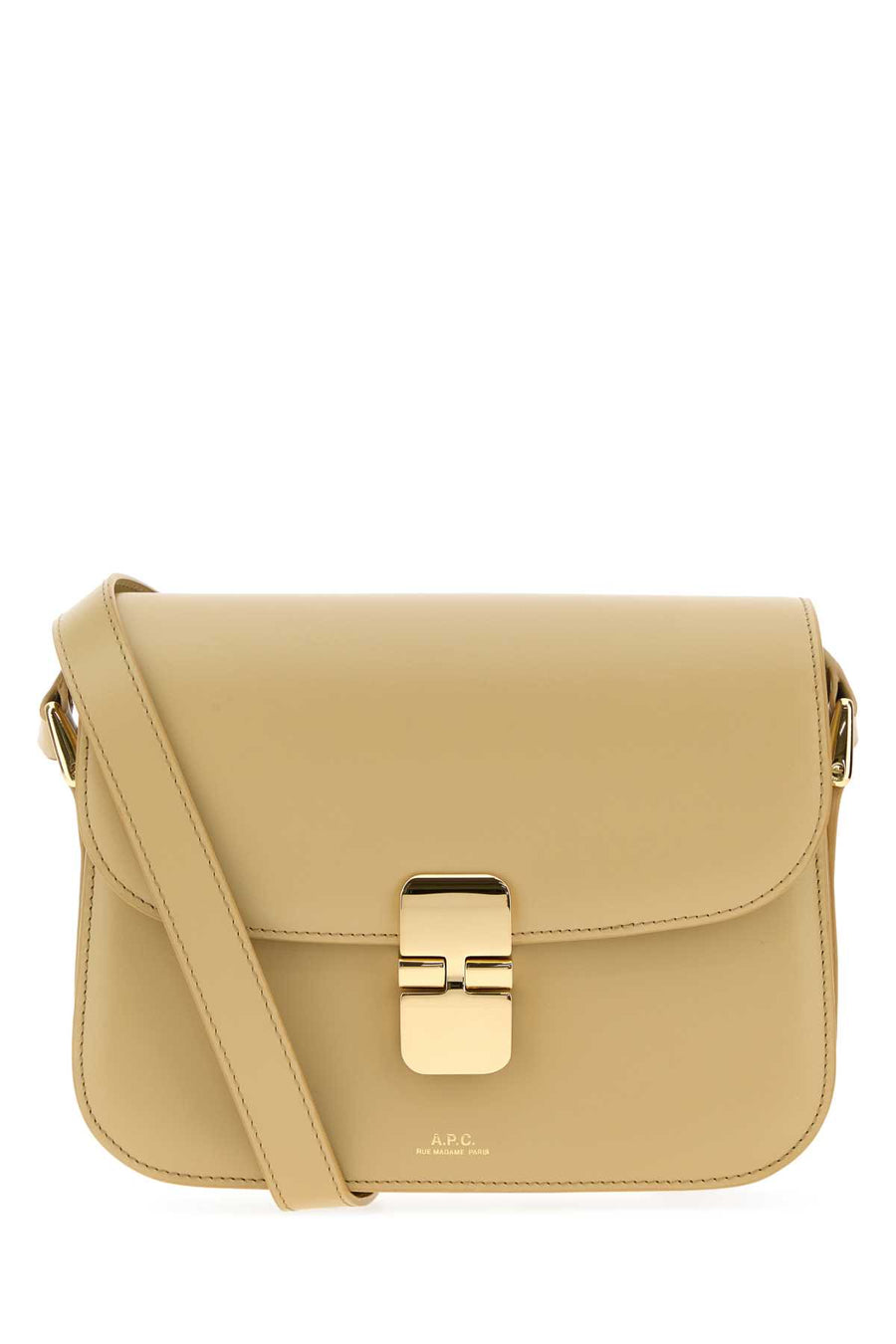 A.P.C. Grace Exterior: 100% Bovine leather crossbody bag in beige