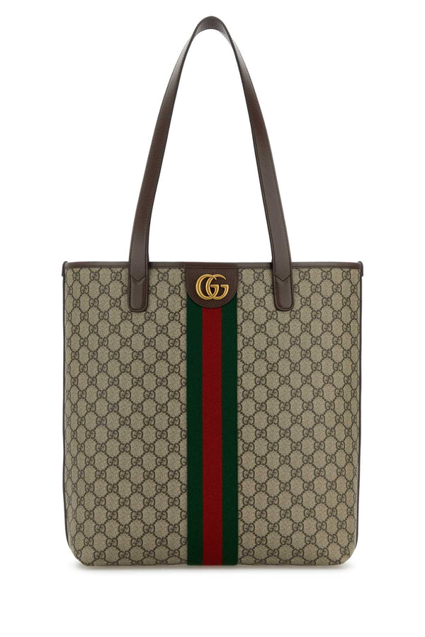 Gucci 82% Polyurethane tote bag in beige