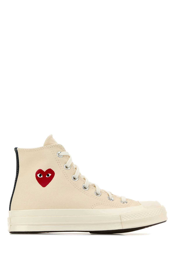 Comme Des Garcons Play High Canvas upper high-top sneaker in beige
