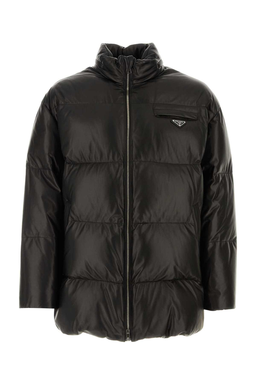 Prada Exterior: 100% Lamb; Lining: 100% Nylon; Padding: 80% Down down jacket in black