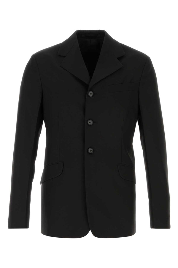Jil Sander Exterior: 100% Virgin wool blazer in black