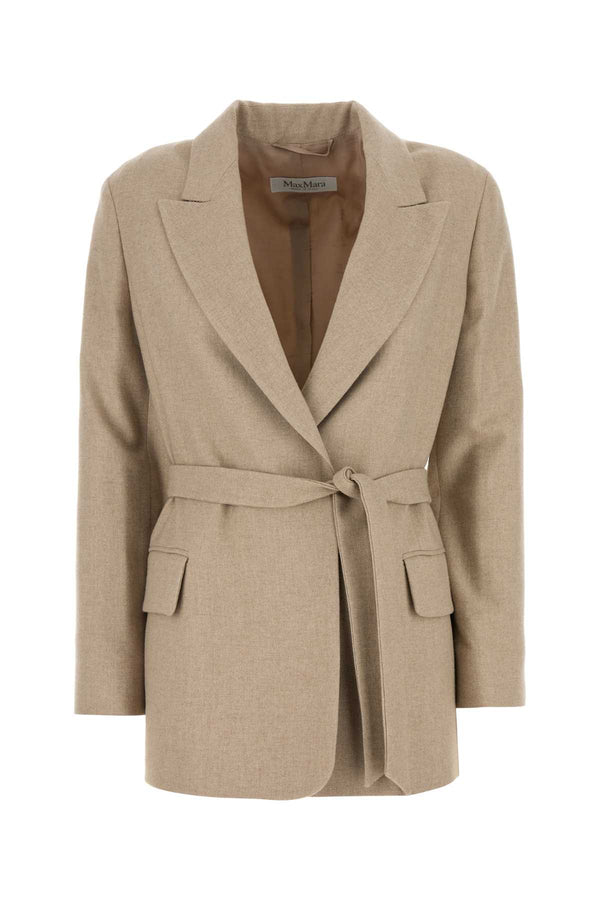 Max Mara Exterior: 55% Virgin wool blazer in beige