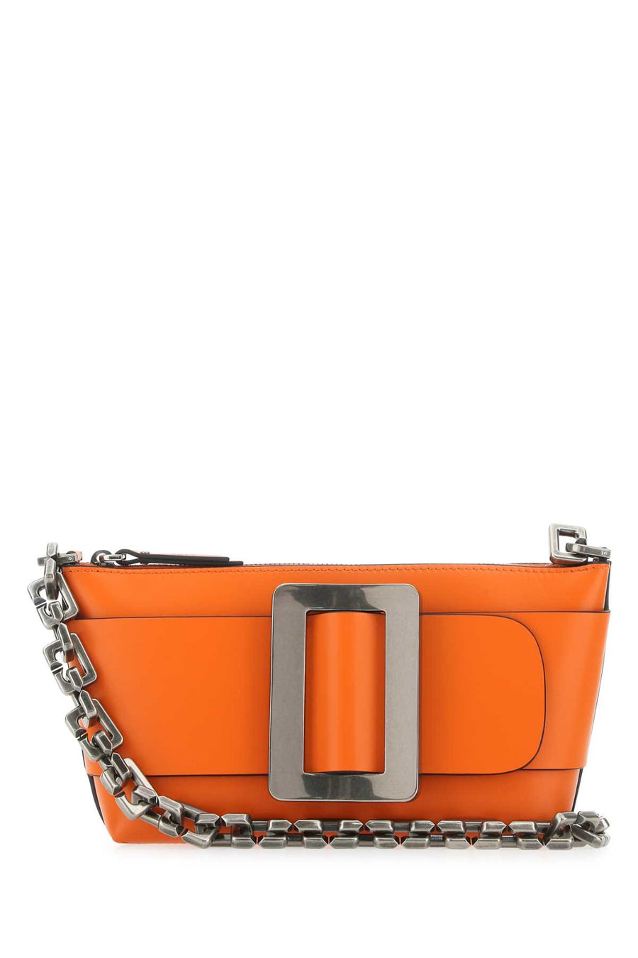 Boyy Exterior: 100% Calf; Lining: 100% Suede; Finishing: Gunmetal shoulder bag in orange