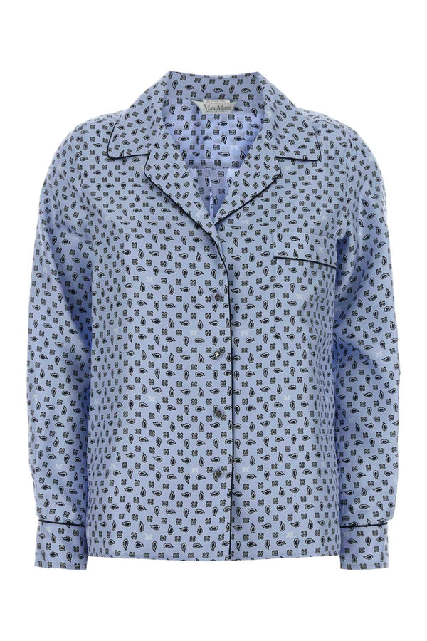 Max Mara 100% Silk shirt in blue