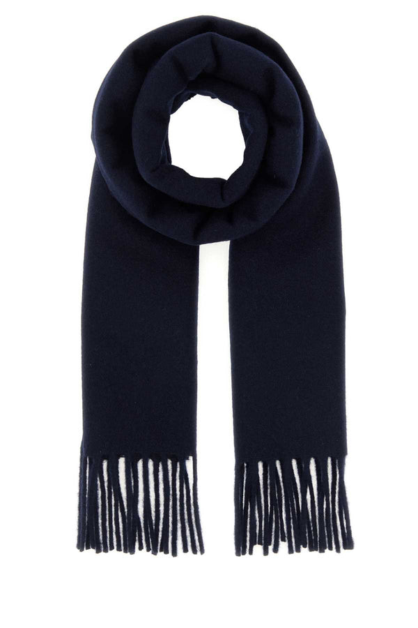 Jil Sander 100% Virgin wool scarf in navy