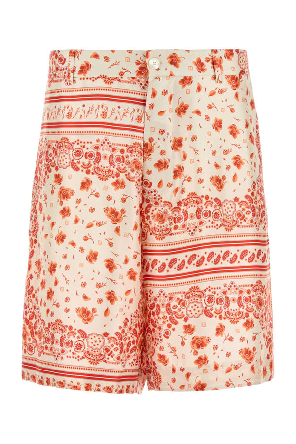 Fendi Silk Exterior: 100% Silk bermuda shorts in coral