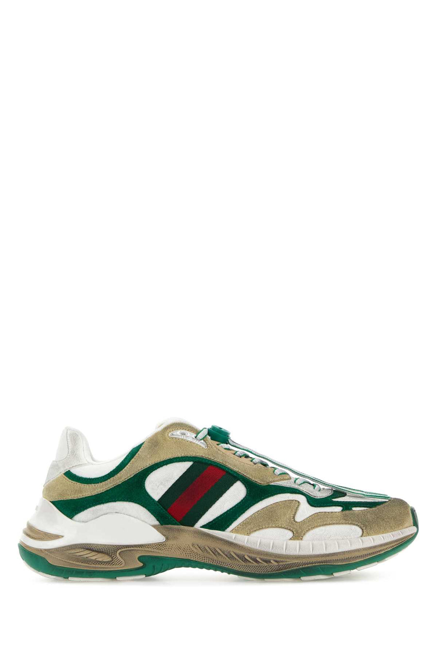 Gucci Exterior: 100% Fabric 100% Suede; Interior: 100% Fabric; Sole: Rubber sneaker in green
