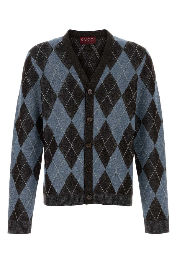 Gucci Intarsia 62% Wool 24% Viscose 12% Metallised fiber 1% Nylon 1% Elastane cardigan in multicolor