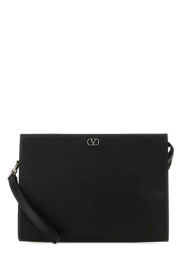 Valentino Garavani Vlogo Calf leather - Bos taurus pouch in black
