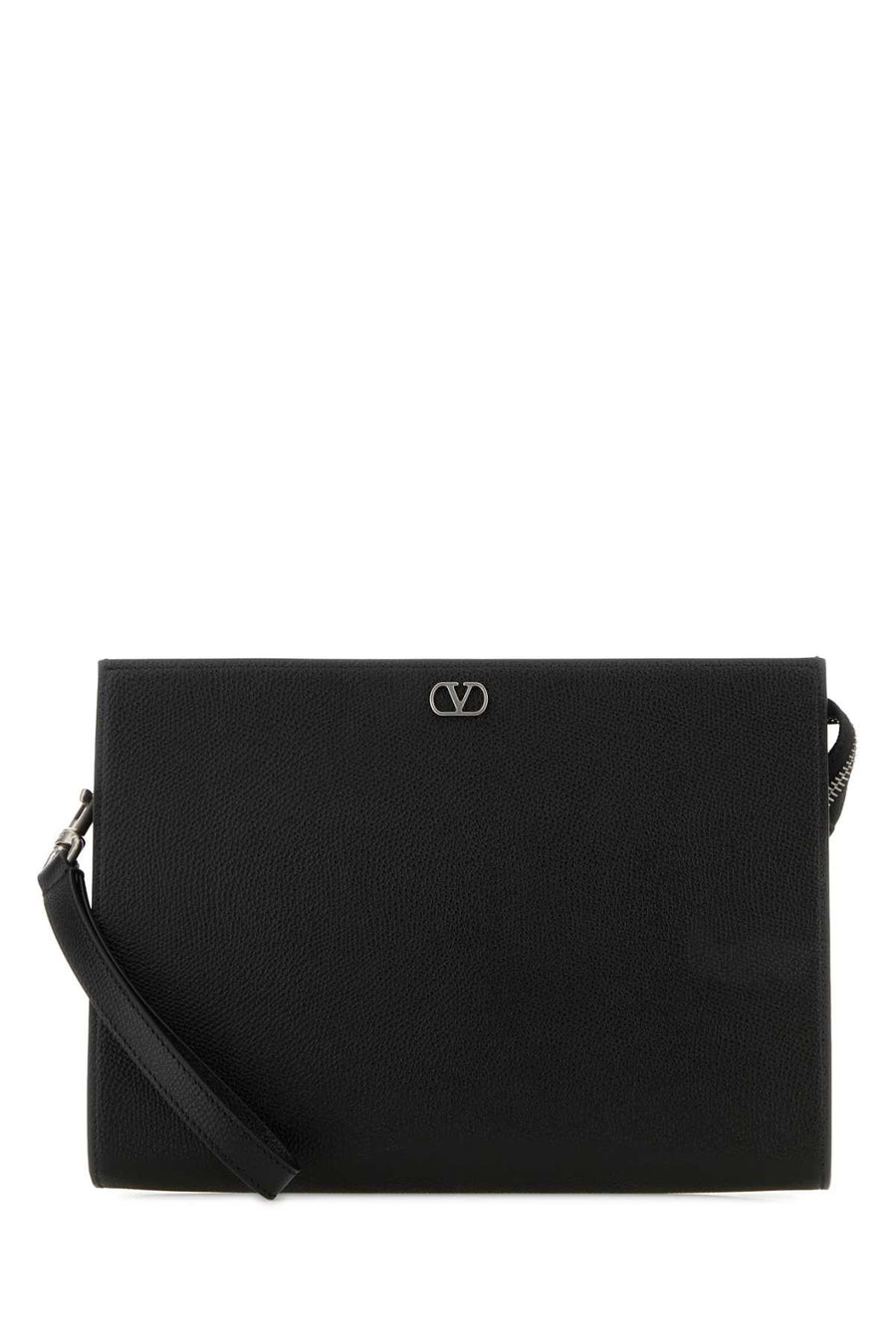 Valentino Garavani Vlogo Calf leather - Bos taurus pouch in black