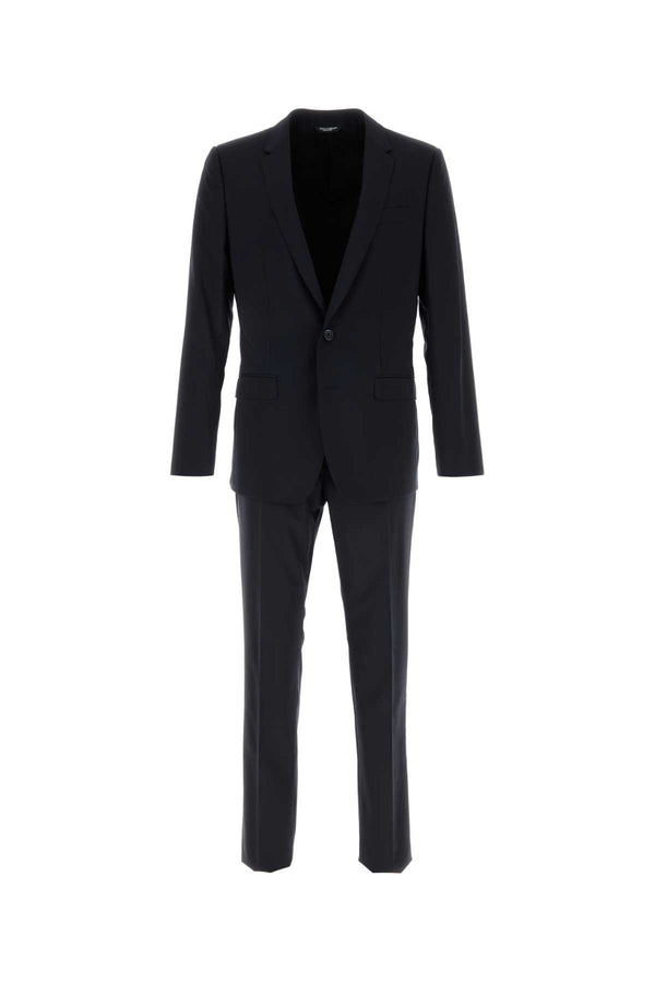 Dolce & Gabbana Exterior: 98% Virgin wool 2% Elastane; Lining: 100% Viscose pant suit in blue