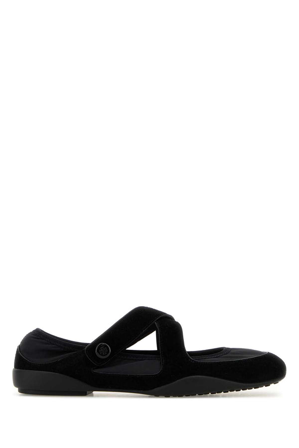 Tory Burch Romy Upper: 56% Bovine Suede ballerina flat in black