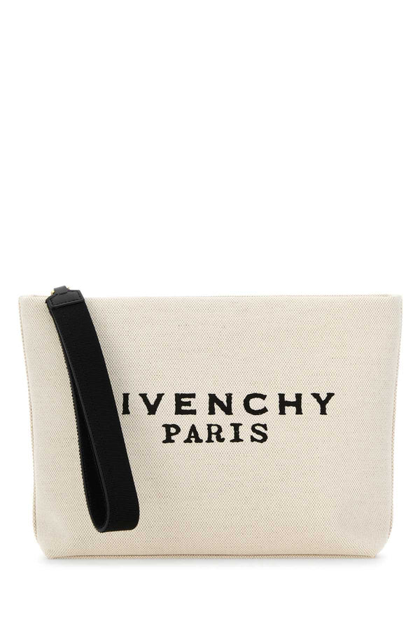 Givenchy Logo 58% Cotton clutch in beige
