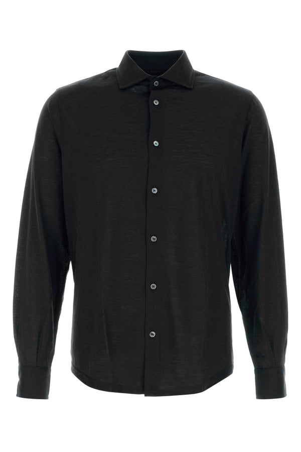 Fedeli Thomas 100% Wool shirt in black