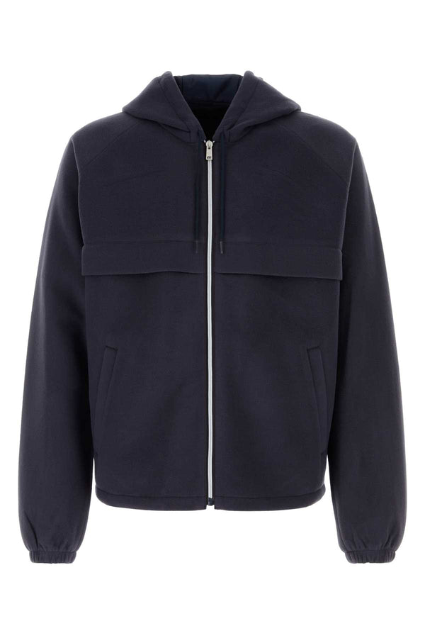 Prada Exterior: 100% Polyester. Lining: 100% Recycled polyester jacket in navy