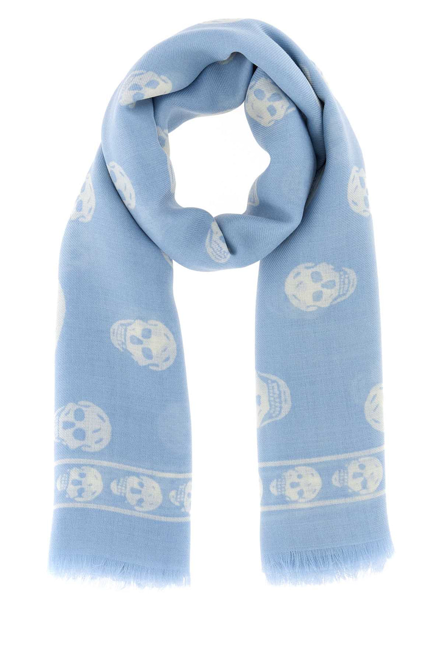 Alexander McQueen Skull 100% Silk scarf in blue