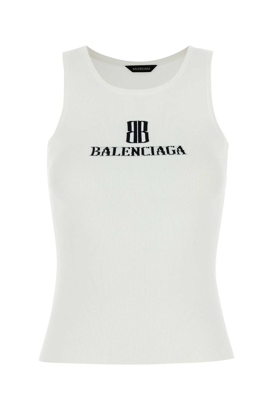 Balenciaga 86% Viscose tank top in white