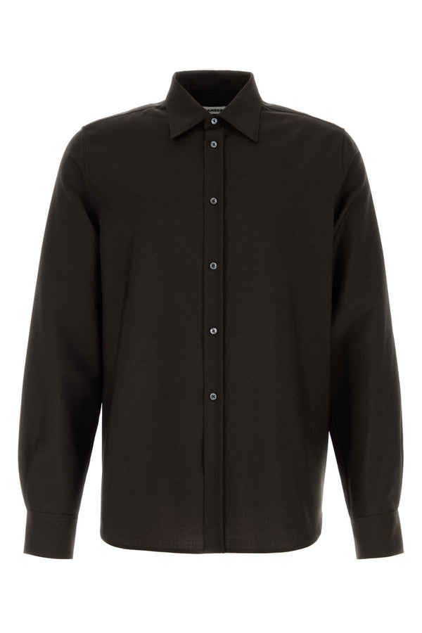 Jil Sander 73% Virgin wool shirt in black