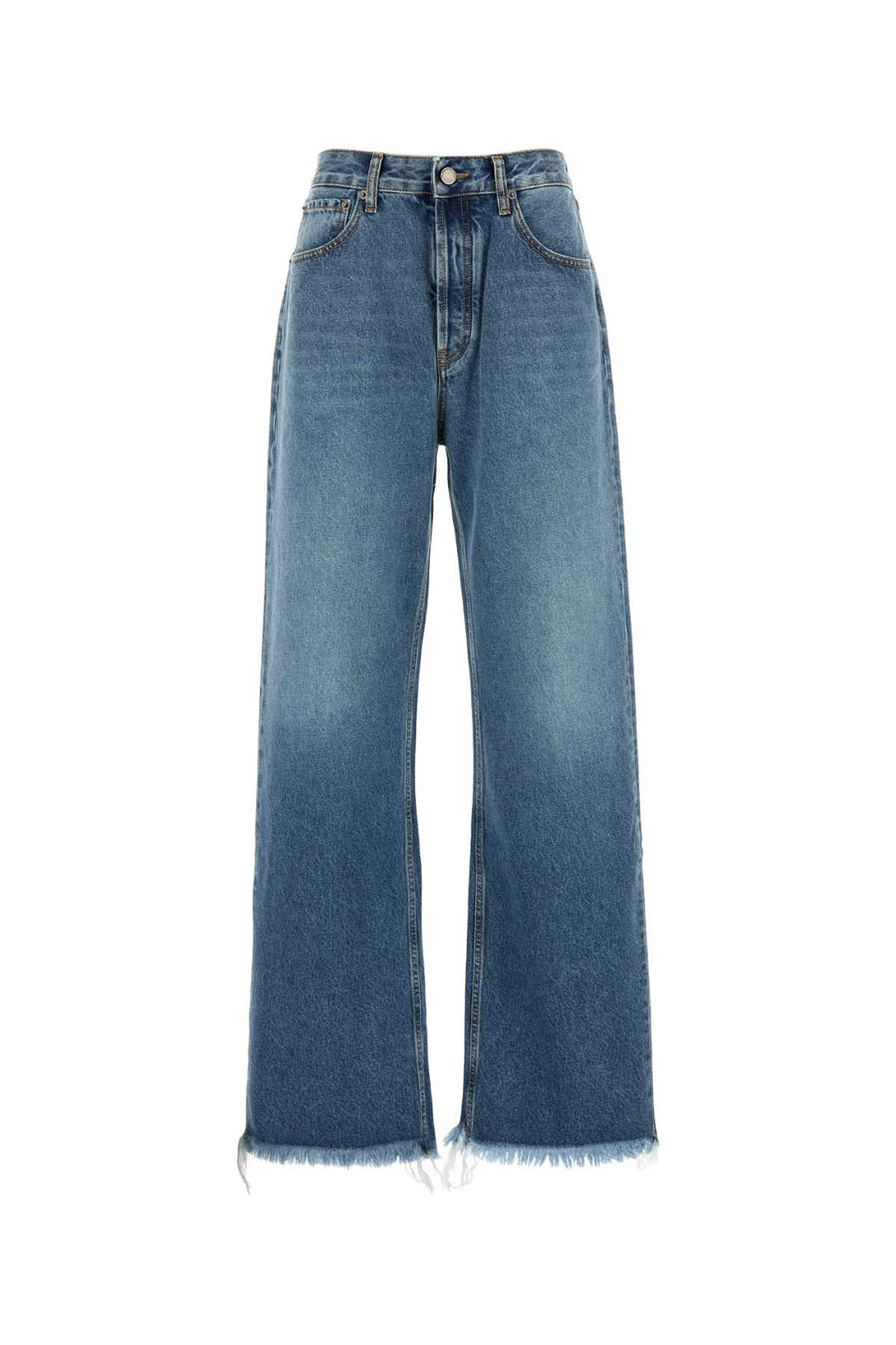 Alessandra Rich Waist 100% Cotton jeans in blue