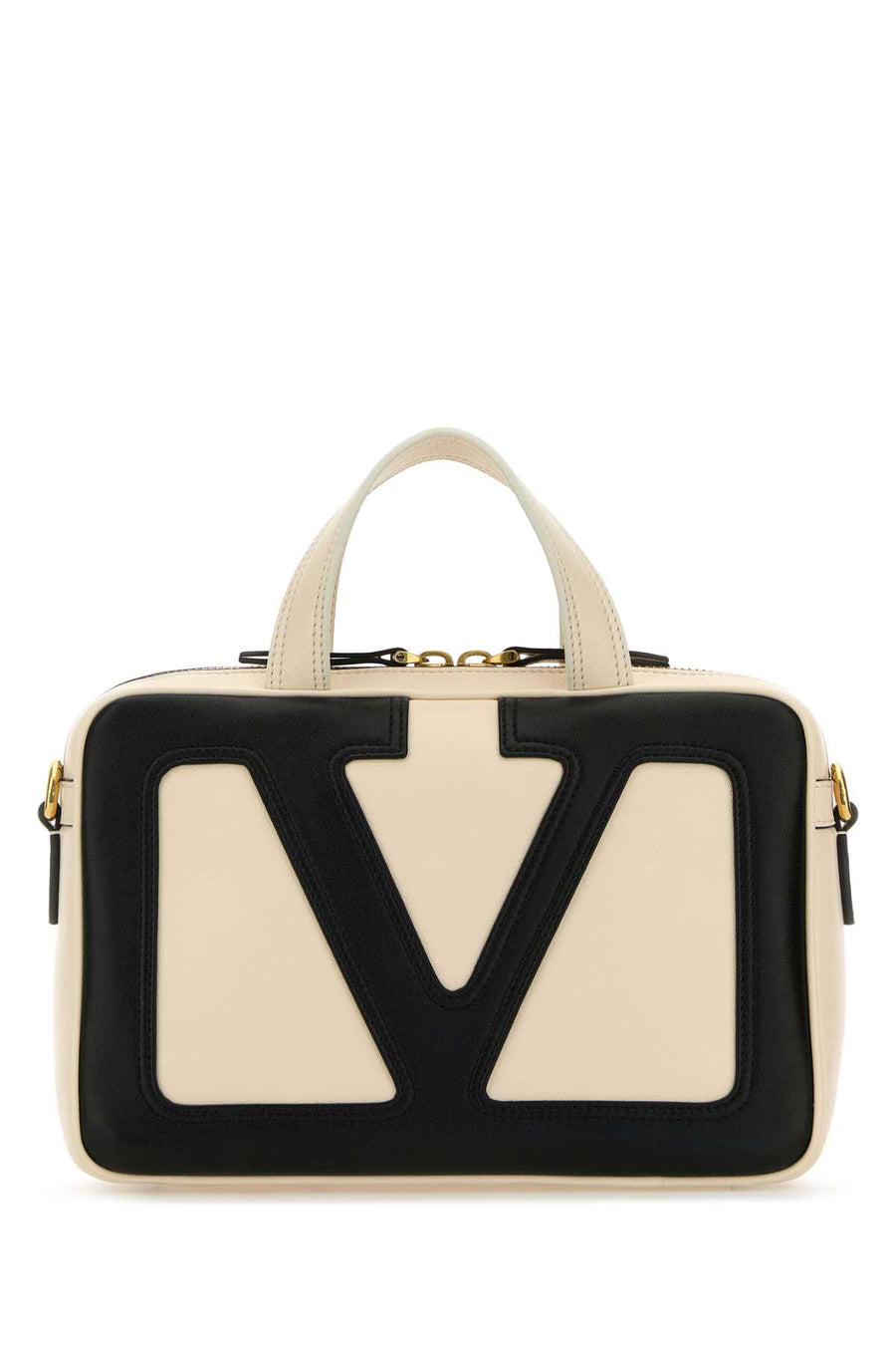 Valentino Garavani Tote Lambskin leather top handle bag in white