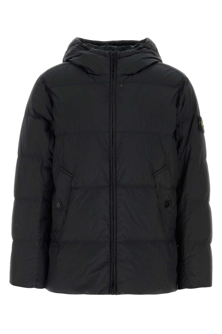 Stone Island Exterior: 100% Nylon; Lining: 100% Nylon; Padding: 80% Down 20% Feather down jacket in black