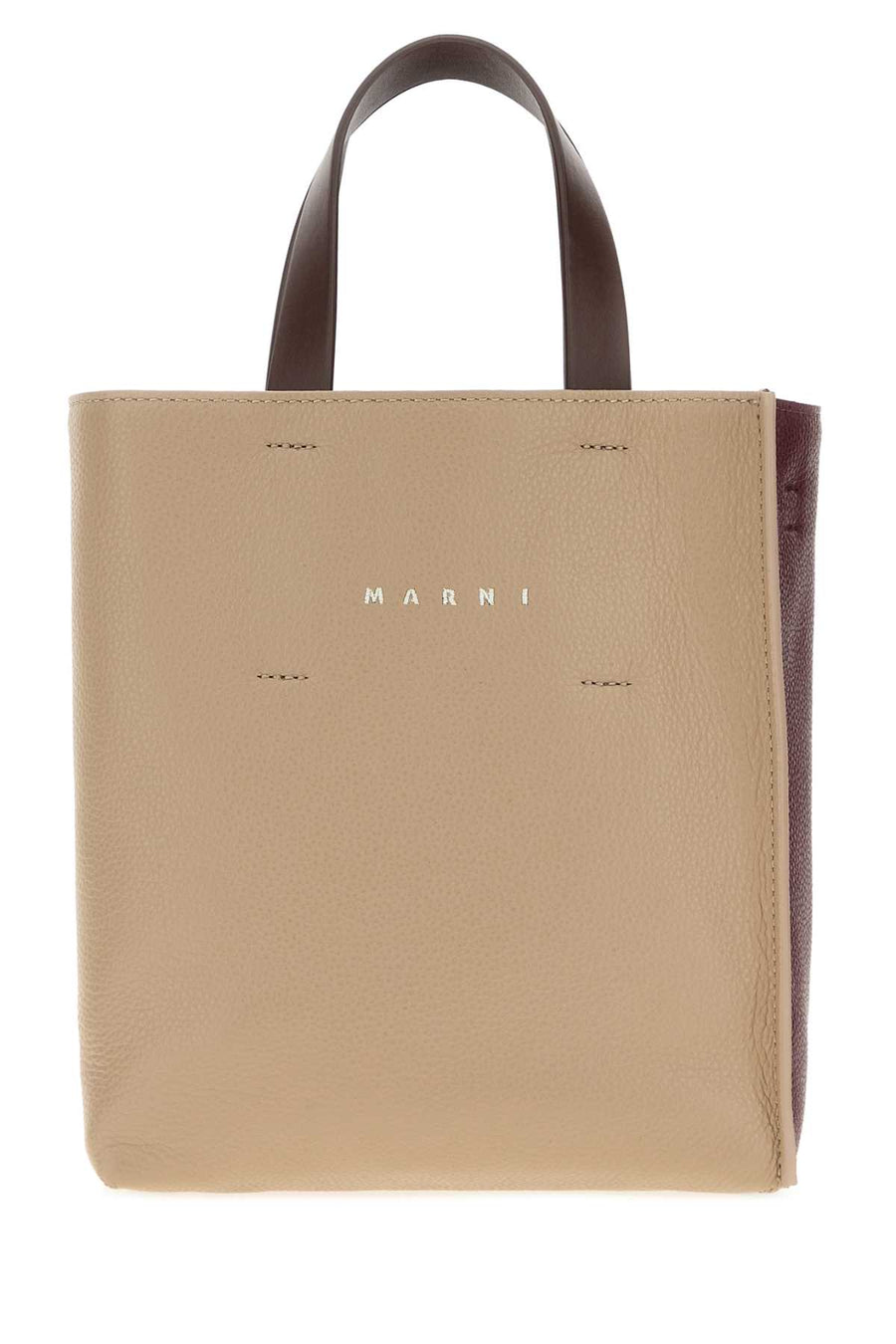 Marni Soft Body: 100% Calf Leather top handle bag in beige