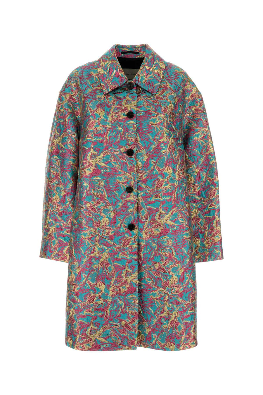Dries Van Noten Exterior: 37% Viscose 32% Cotton 23% Polyester 8% Nylon. Lining: 100% Viscose coat in turquoise