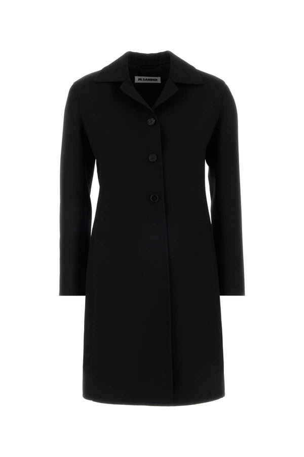 Jil Sander 97% Virgin wool coat in black