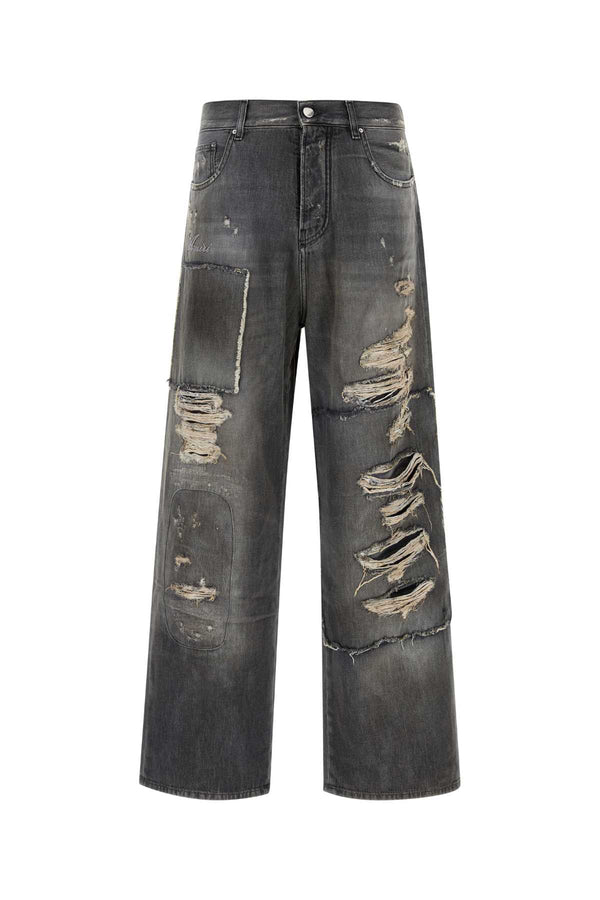 Amiri Repaired 100% Cotton jeans in gray