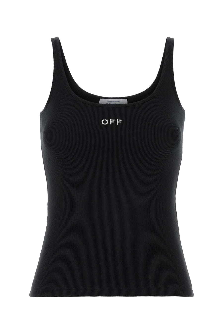 Off-White Stamp 98% Cotton tank top in black