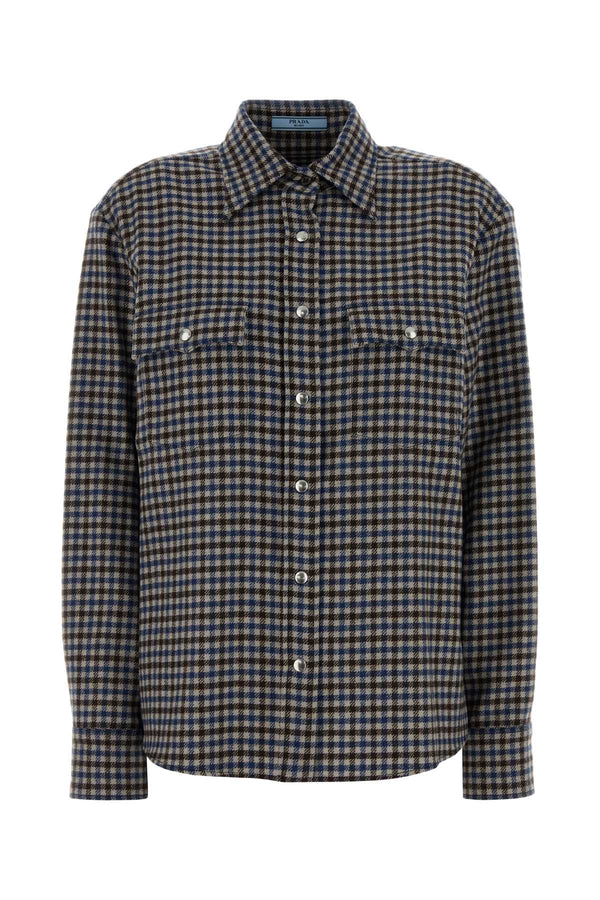 Prada 100% Virgin wool shirt in navy